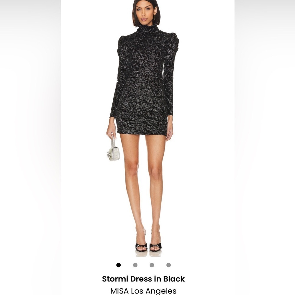 Misa Los Angeles Black Long Sleeve Dress with Elegant Silhouette